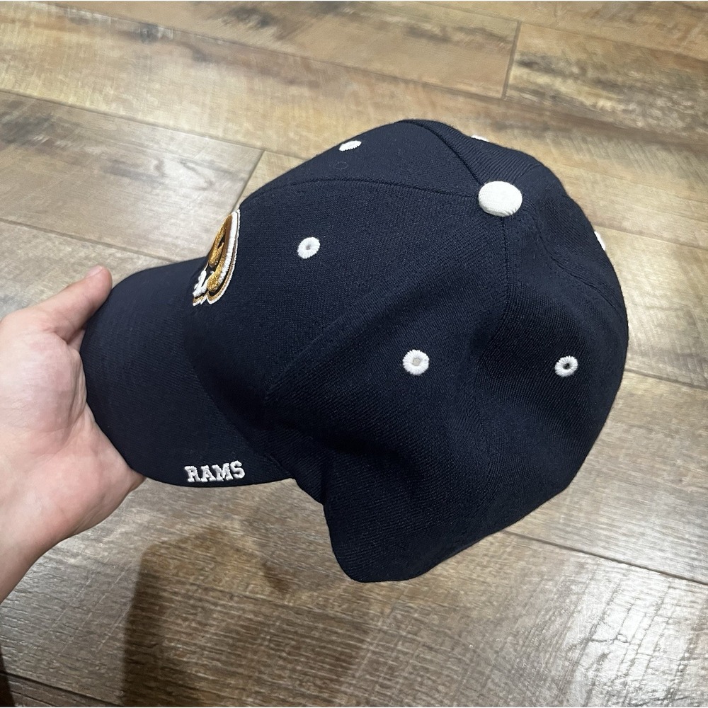 Vintage 90s St. Louis Rams Hat TWINS Enterprise Navy Blue Fitted‎ Cap M/L NFL - Picture 4 of 6